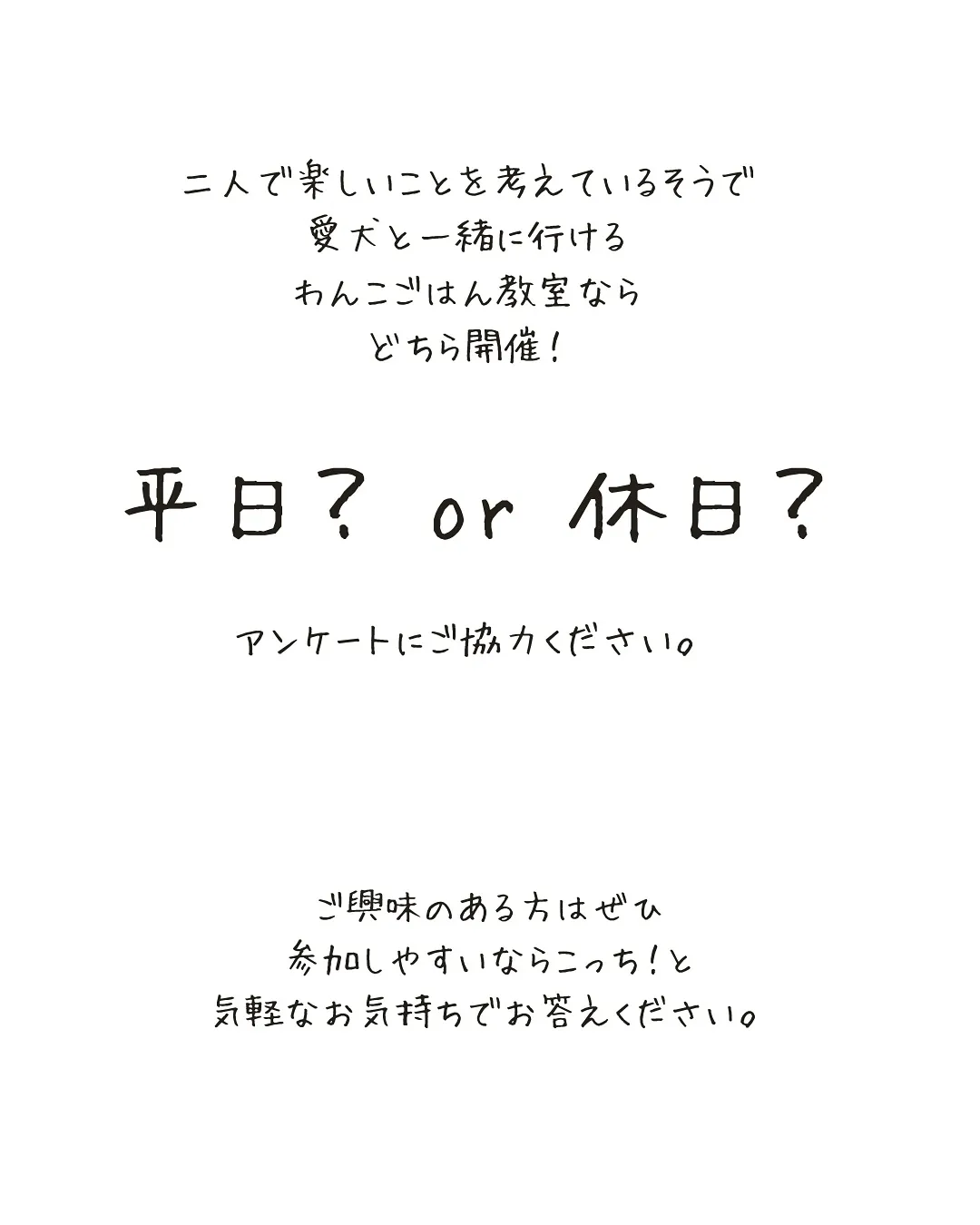 愛犬と一緒に来られるわんこごはん教室開催するなら❔