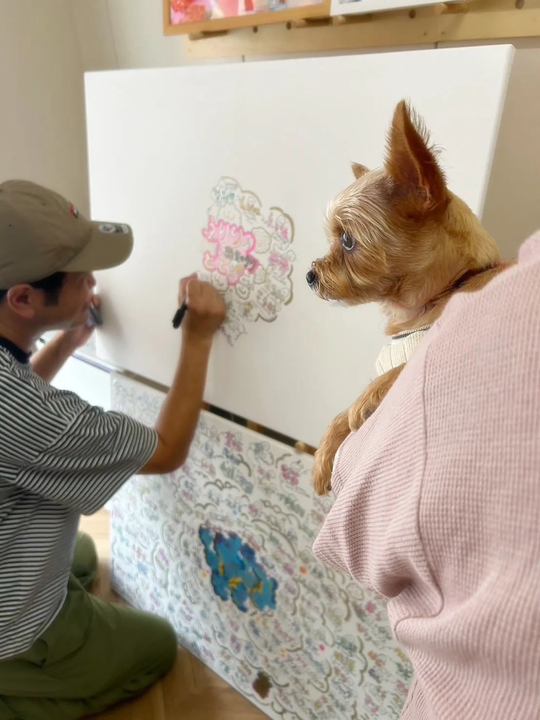 お名前アートして、整体して、おせんべいも作る。