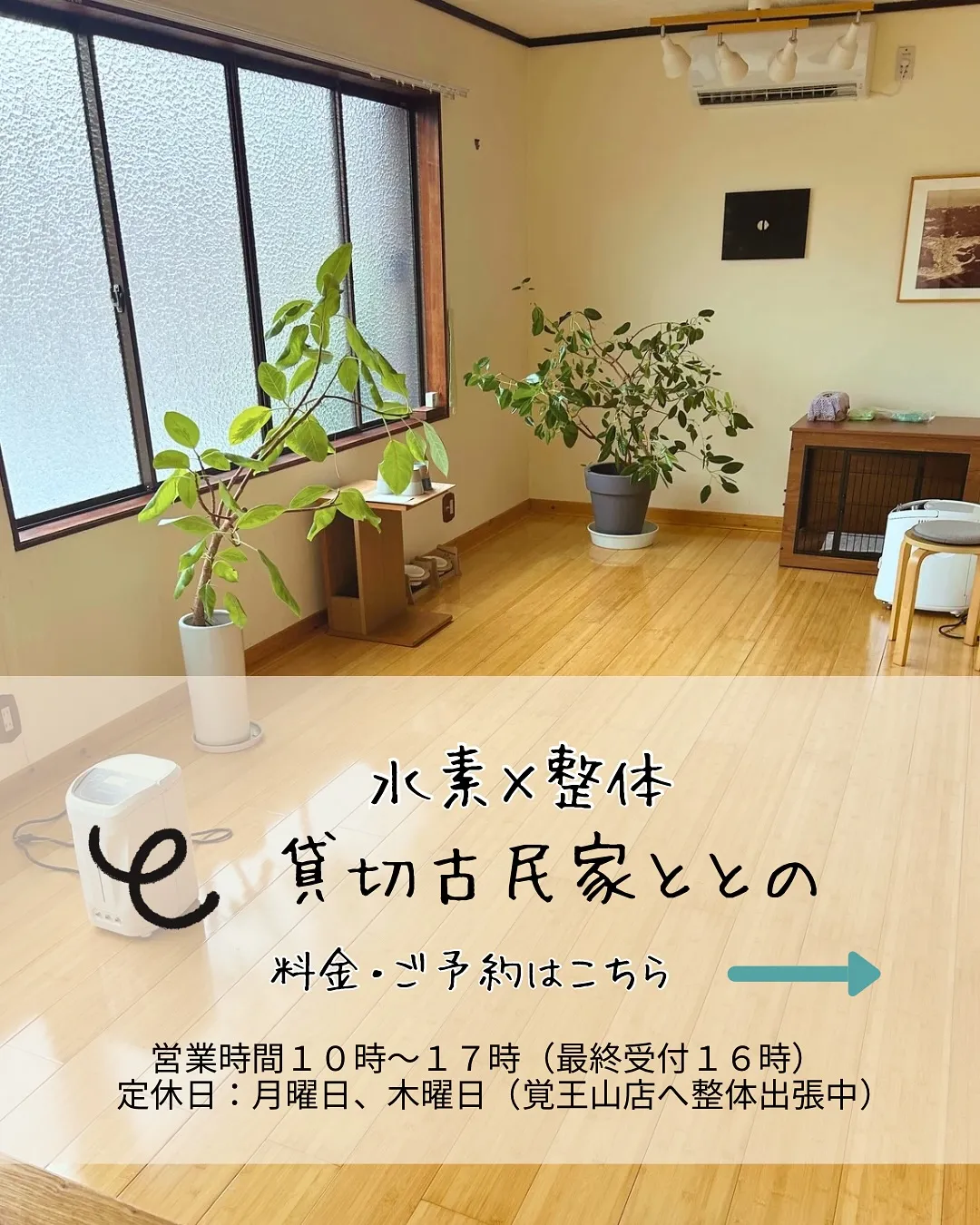 愛犬と一緒に、貸切の古民家で“水素×整体”を【南知多町】