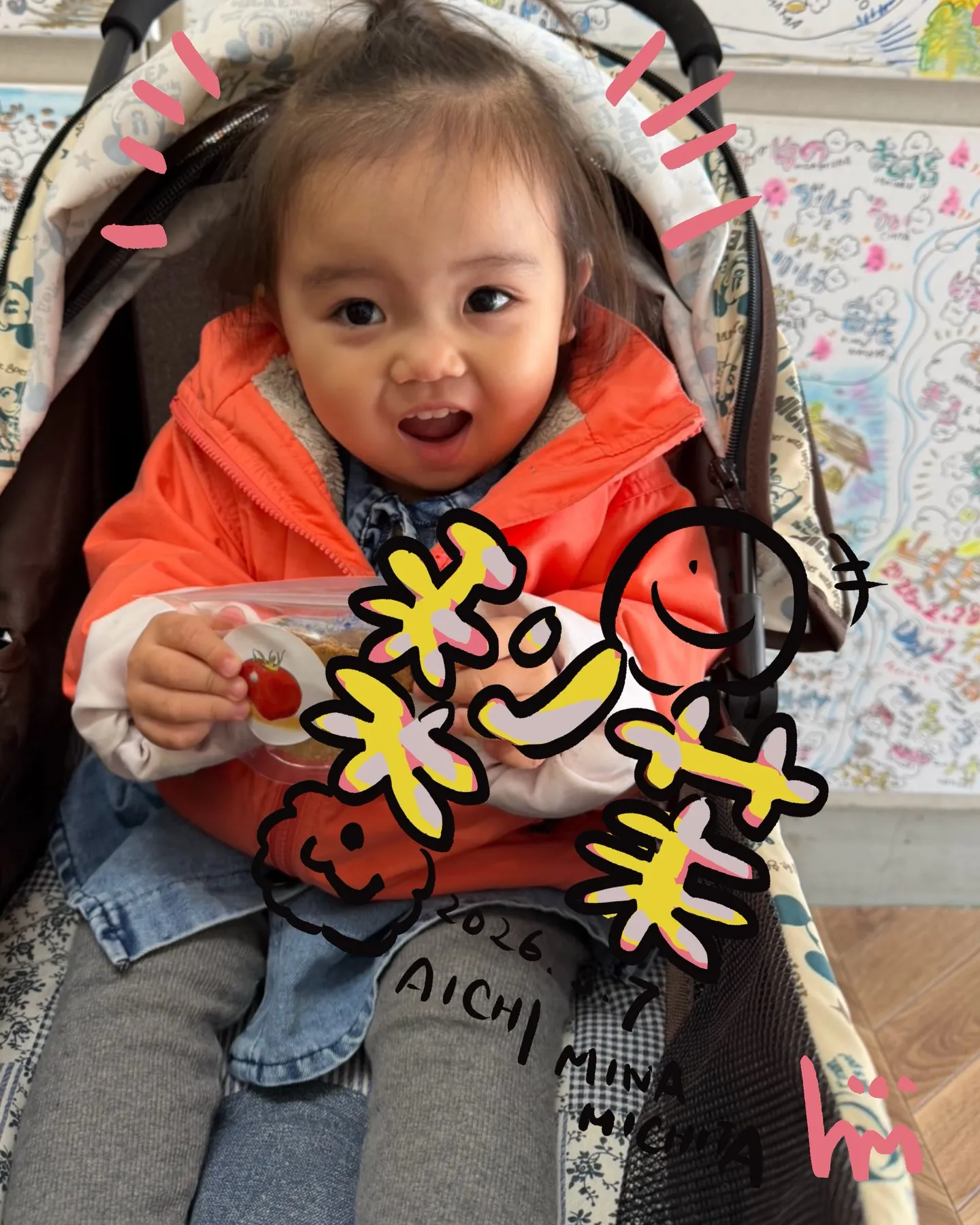 おせんべいを買いに来てくれた梨茉ちゃん