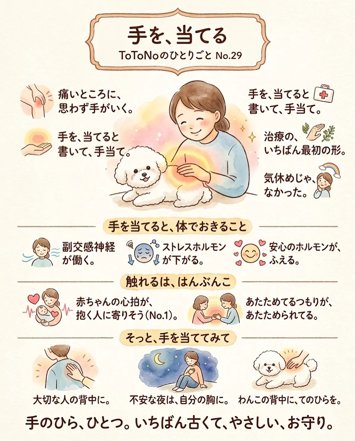 手を、当てる（手当てと自律神経）