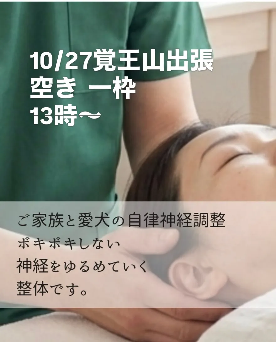 【明日10/27（火）覚王山 出張整体】