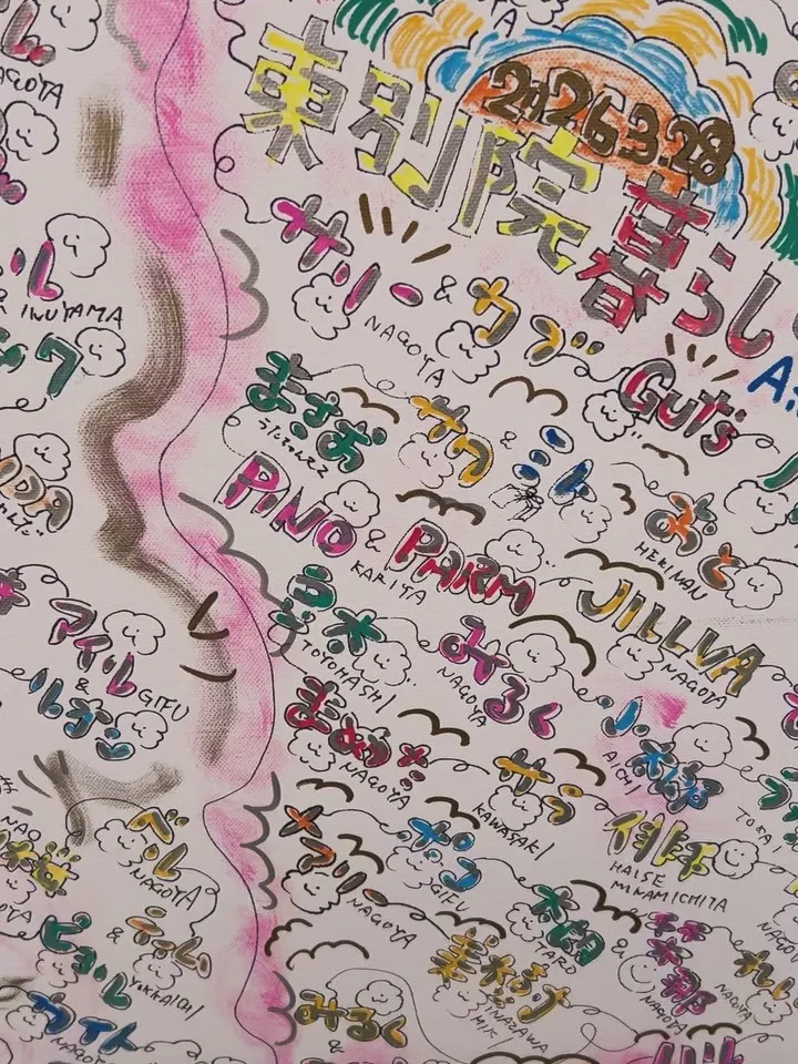 東別院暮らしの朝市で愛犬のお名前アートを描きました。